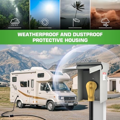 30 Amp RV Outlet Box, NEMA TT-30R RV Electrical Panel-Weatherproof for 30A