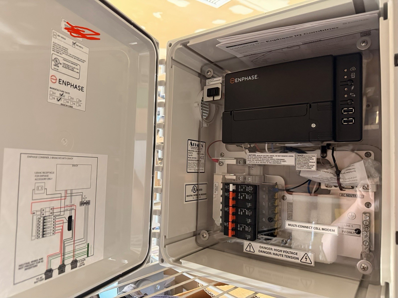 Enphase Envoy Gateway AH14126 With AC Combiner Box