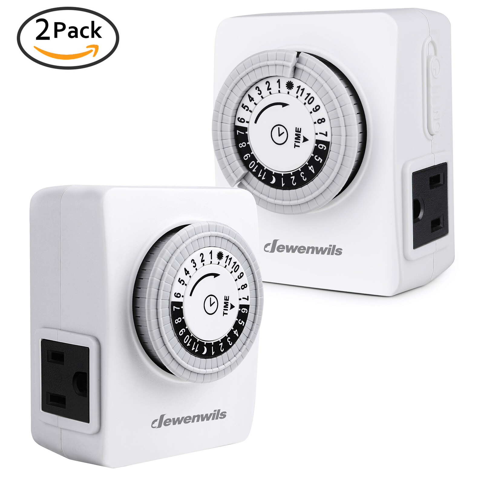 DEWENWILS 2x Indoor 24 Hours Plug InOutlet Electrical OutletsTimer Light Switch