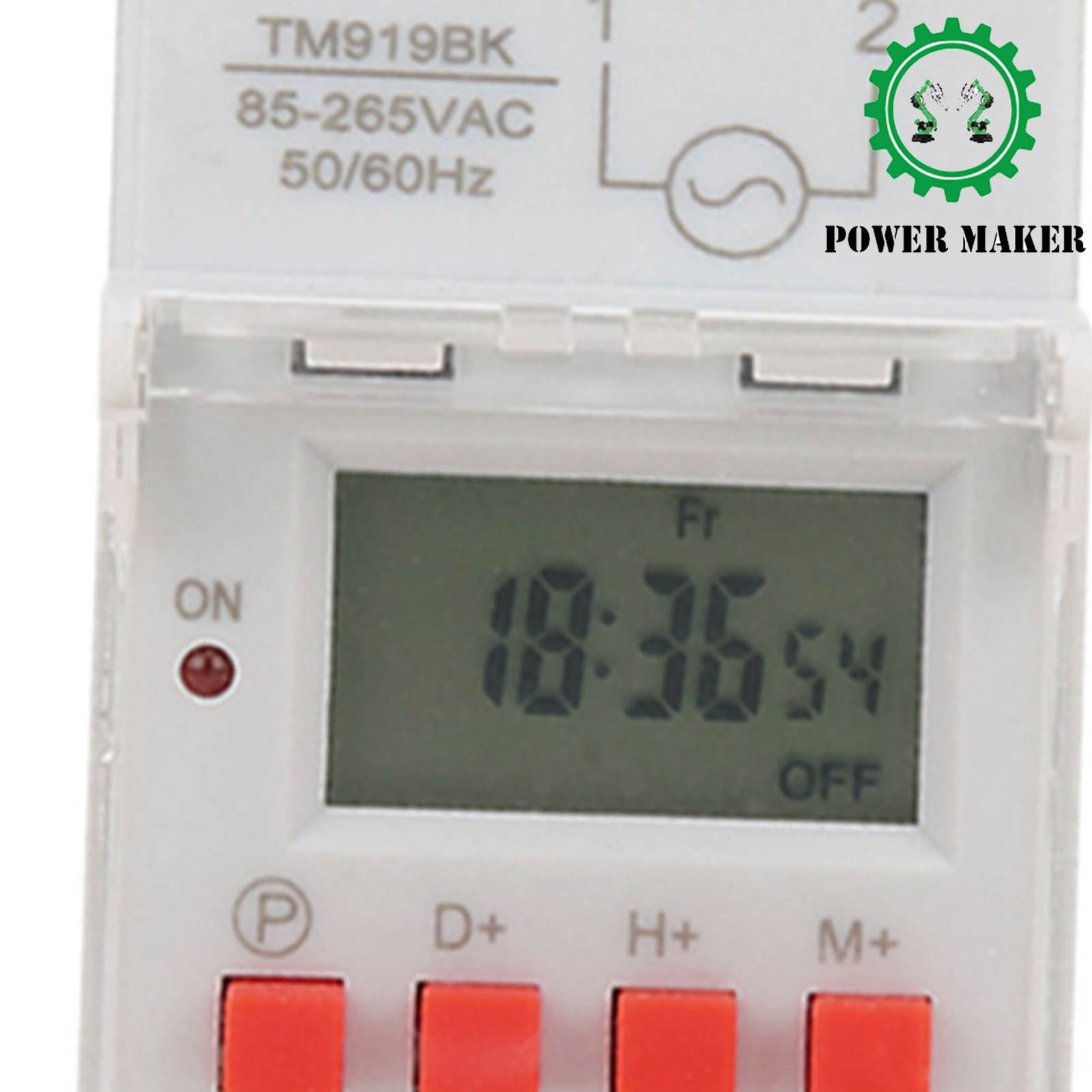 TM919BK 85~265V AC 30A LCD 7 Days Programmable Digital Timer Switches