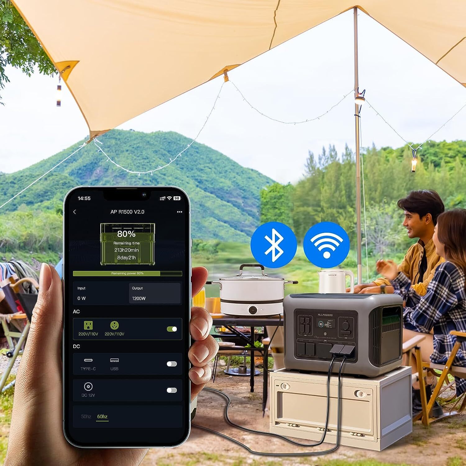 ALLPOWERS 2500W LiFePO4 Solar Generator RV With 400W Portable Solar Panel IP67