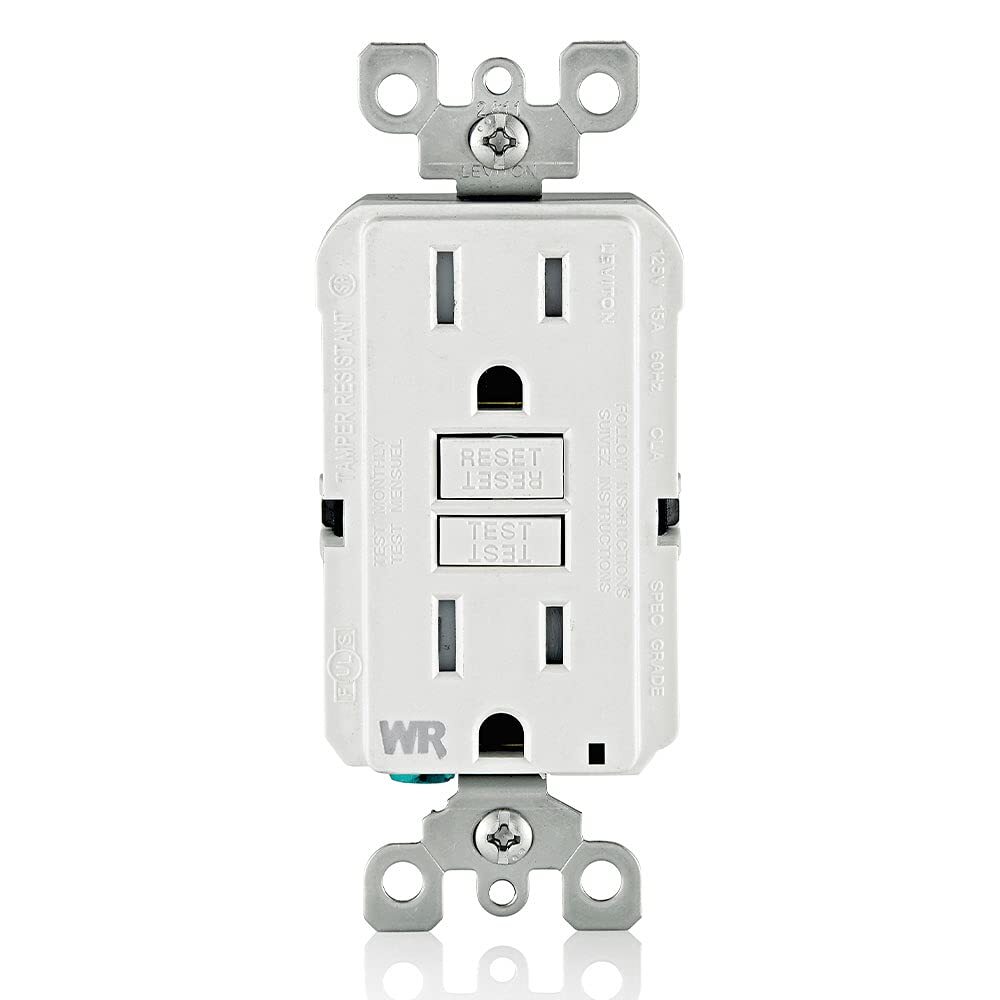 Leviton 15 Amp Weather Resistant GFCI Outdoor Electrical Outlet with Safety F…
