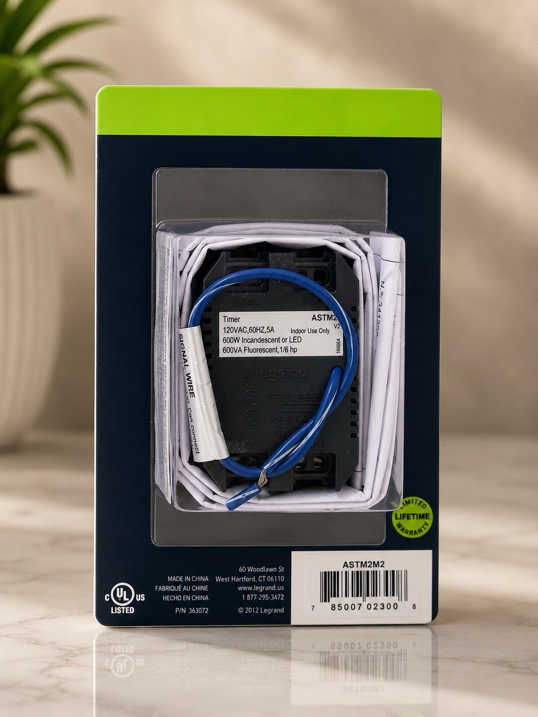ADORNE® TIMER SWITCH, ASTM2M2 MANUAL ON/TIMED OFF, MAGNESIUM, WITH MICROBAN®