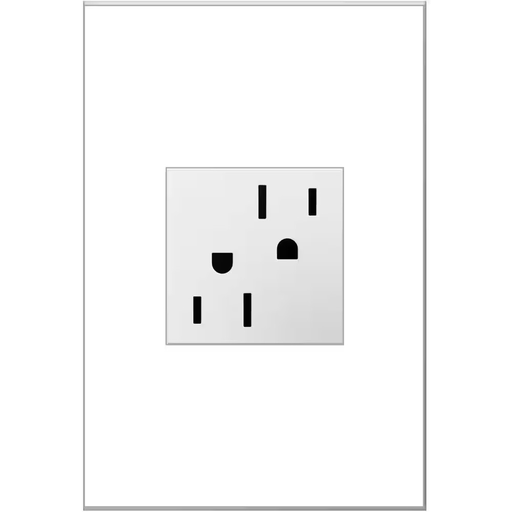 Adorne 15 Amp 125-Volt Tamper Resistant Duplex Outlet, White