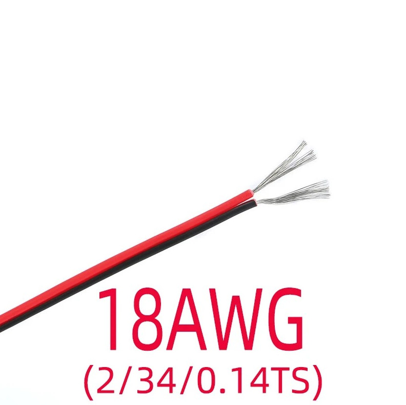 2Pin Copper Wire 18/20/22/24/26AWG Red Black PVC Cable for LED Extension – NEW
