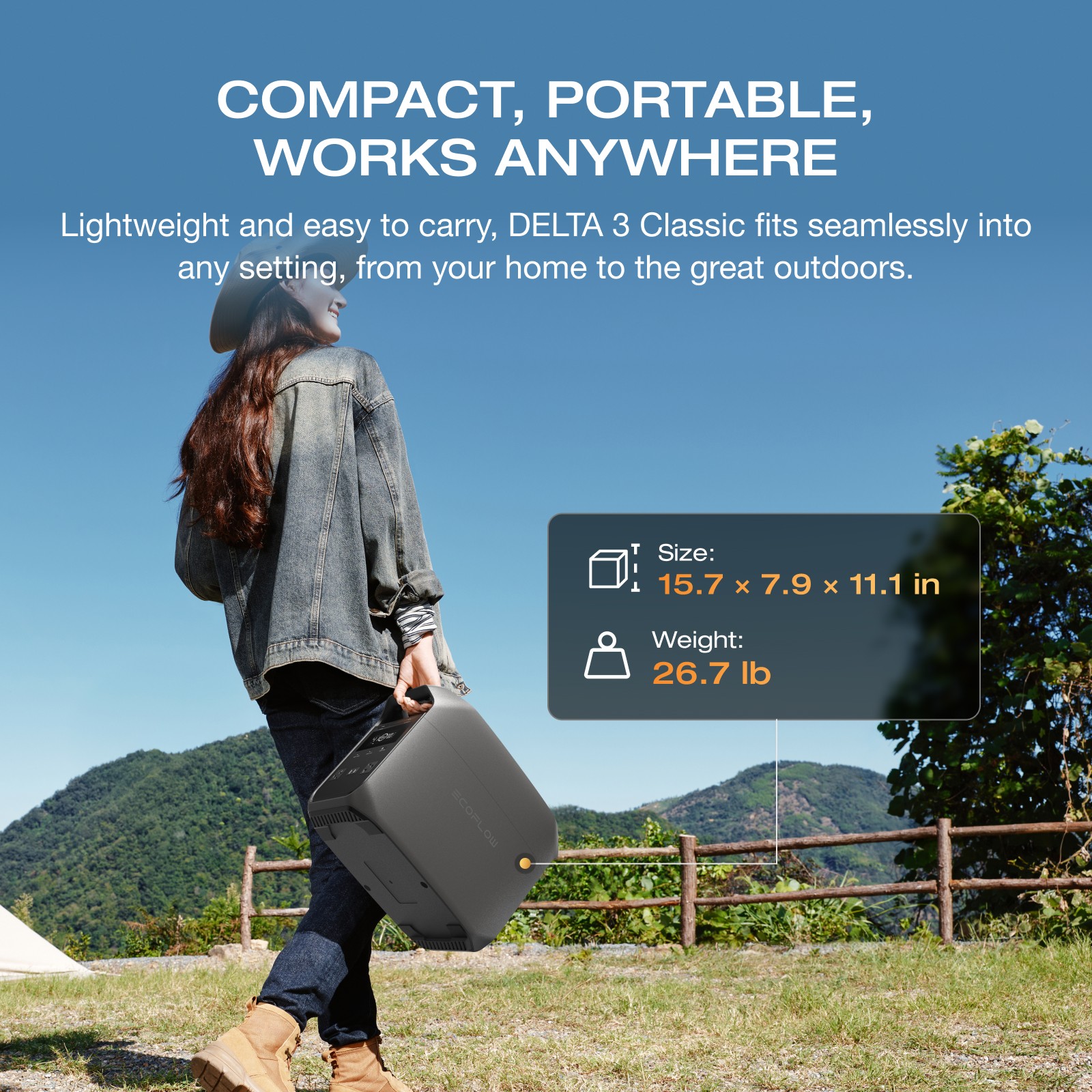 EcoFlow DELTA 3 Classic 1024Wh Portable Power Station with 220W Solar Panel