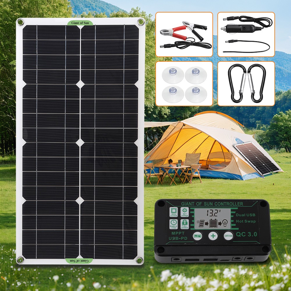 100W 200W 300W Flexible Mono Solar Panel 12V Portable for RV Camping Home Boat