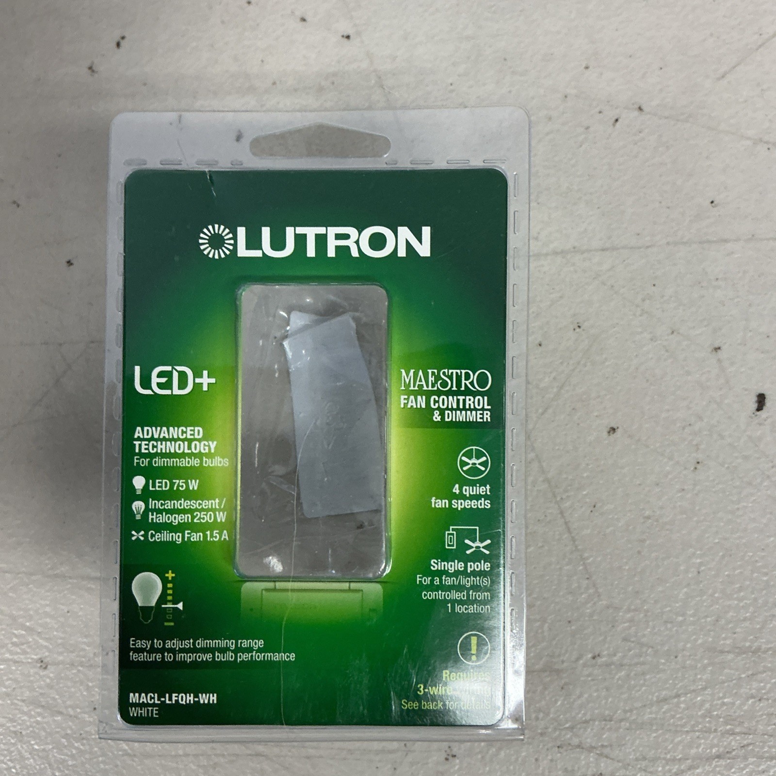 LOT OF 15 -Lutron Maestro Fan Control and Light Dimmer – White – #9264 -USED