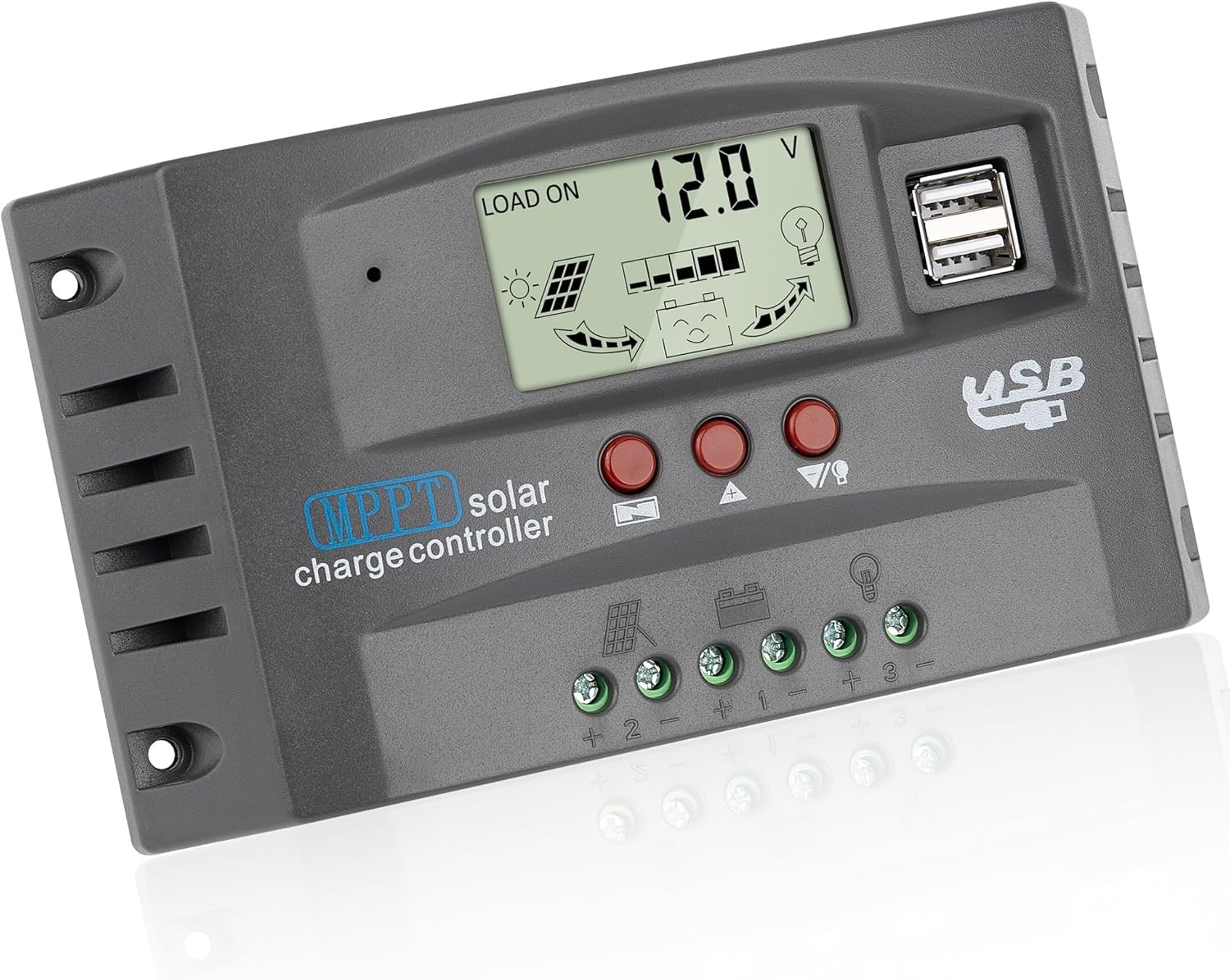60/100A MPPT Solar Charge Controller 12V/24V Auto PV Battery Regulator Dual USB