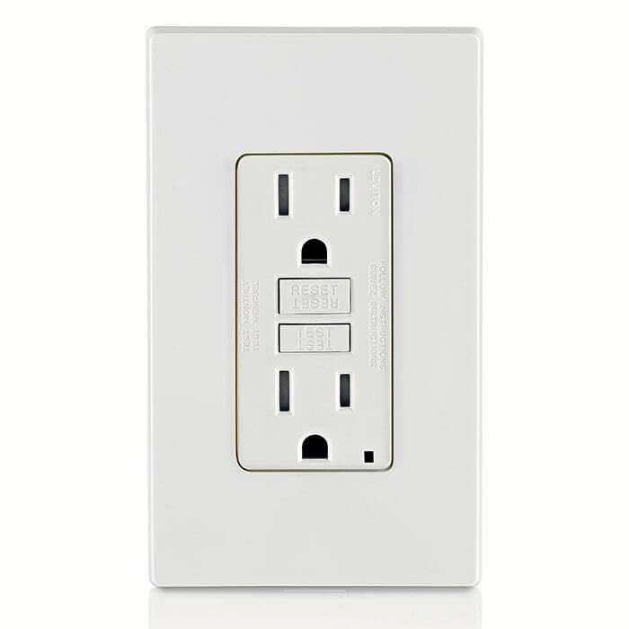 20 Amp GFCI Electrical Outlet with Tamper Resistance and Self Test Feature