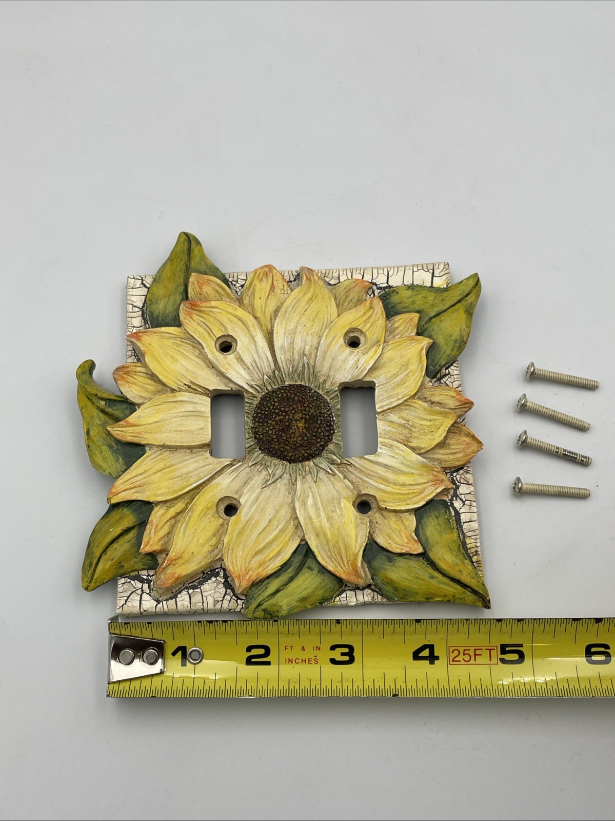 Vintage 3D Resin Sunflower Light Switch Cover Beautiful Rare T7