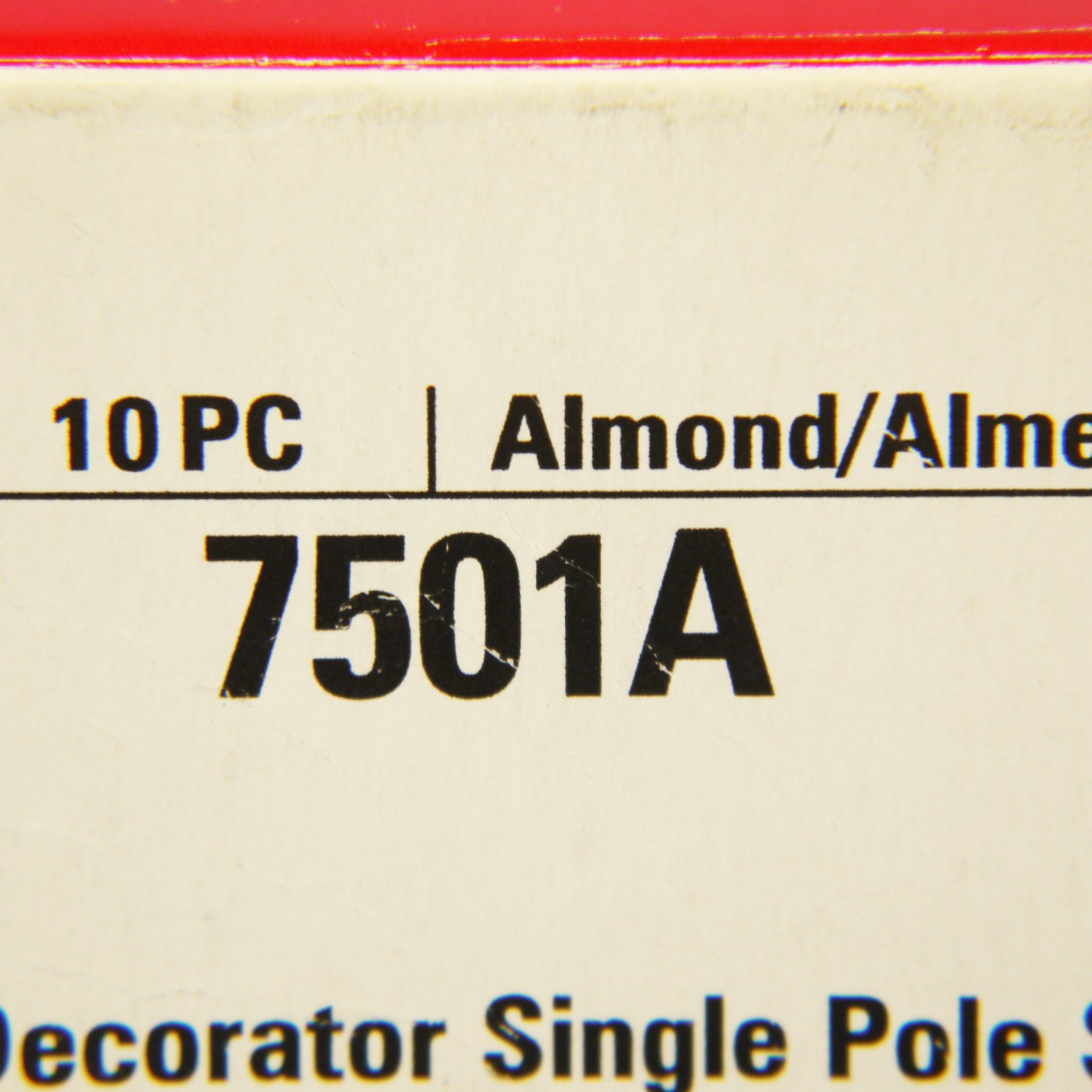 Cooper 7501A Almond Single Pole Decorator Rocker ON/OF Light Switches 15A 10pcs