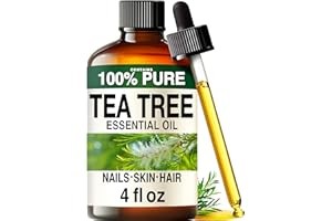 100% Pure Tea Tree Oil – 4 Fl Oz Tea Tree Essential Oil for Hair, Skin, Diffuser
