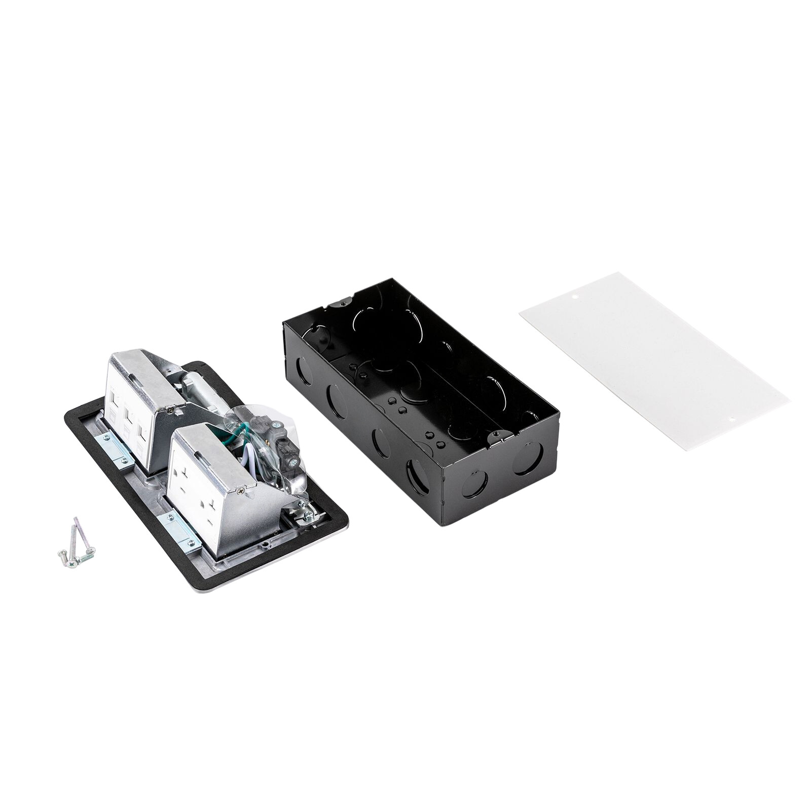 Dual Pop Up Floor Outlet 20A USB W/ Sockets Electrical Outlet Receptacle Silver