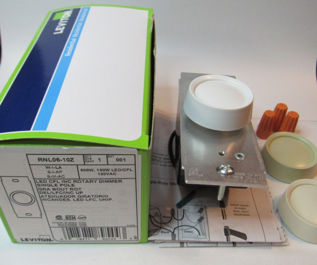 Leviton Trimatron Rotary Dimmer Switch for LED Halogen CFL RNL06-10Z NEW in Box