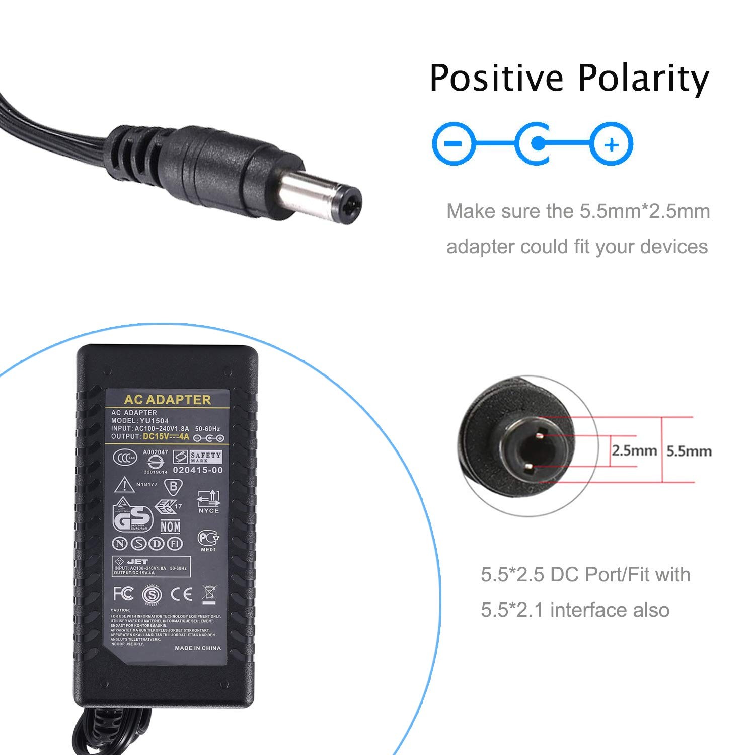15V 4A Power Supply – COOLM 60W Adapter