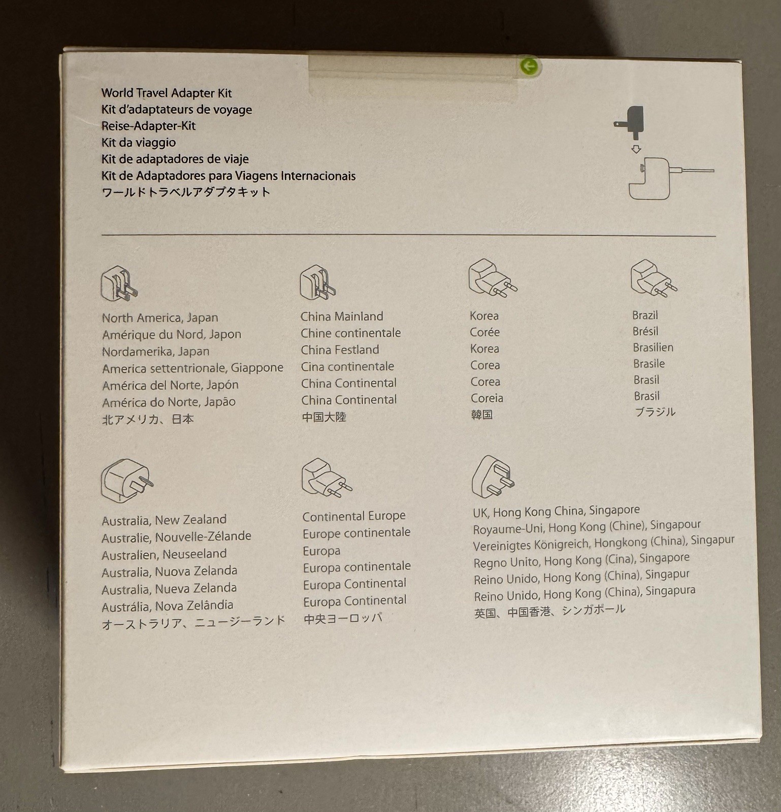 Apple World Travel Adapter Kit – White MD837AM/A Includes 7 adapters NEW Sealed