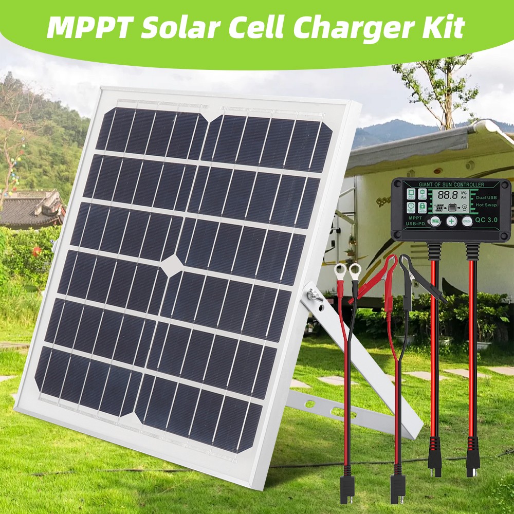 50W 12V Solar Panel Trickle Charger Battery Charger Kit Maintainer Boat Car RV