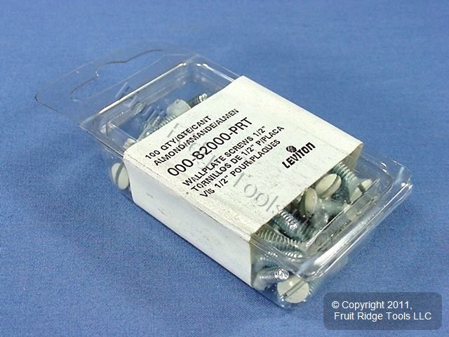 Leviton 82000-PRT Almond 1/2″ Wallplate Cover Screws 6-32 Thread Oval Head 100pc