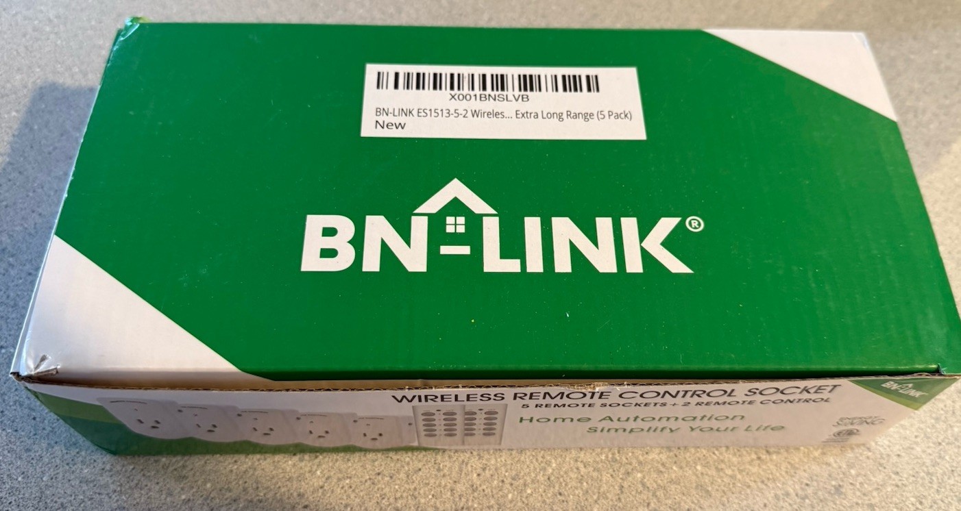 BN-LINK Indoor Wireless Remote Control Outlet Plug in with 2 Remotes + 5 Sockets
