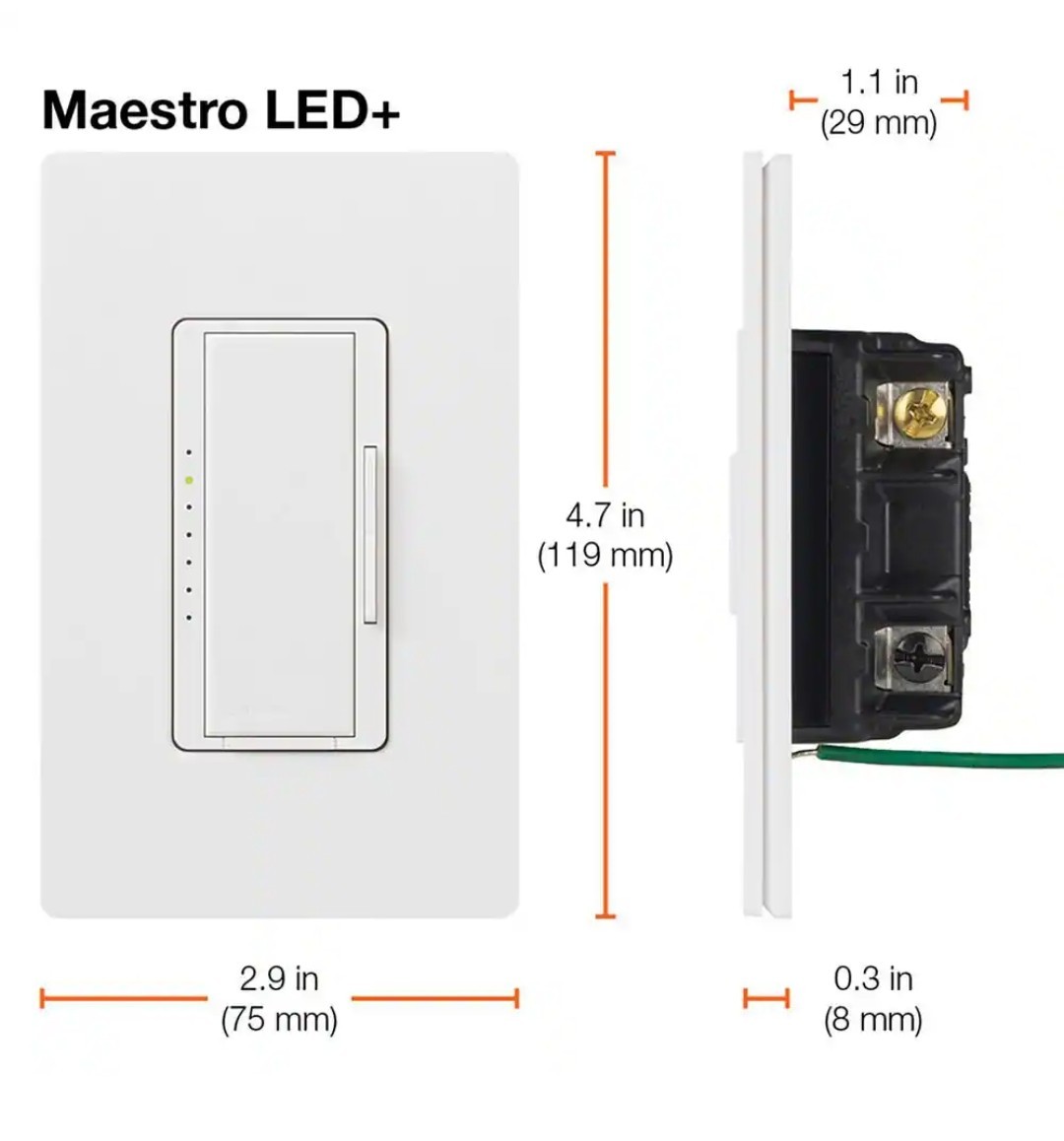Lutron Maestro Multi-Location LED Toggle Light Dimmer, LigthAlmond MACL-153MH-LA