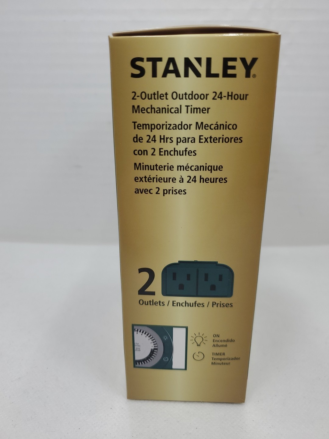 Stanley TimeIt Outdoor Twin 2-Outlet Grounded Mechanical 24 Hr Timer New Sealed