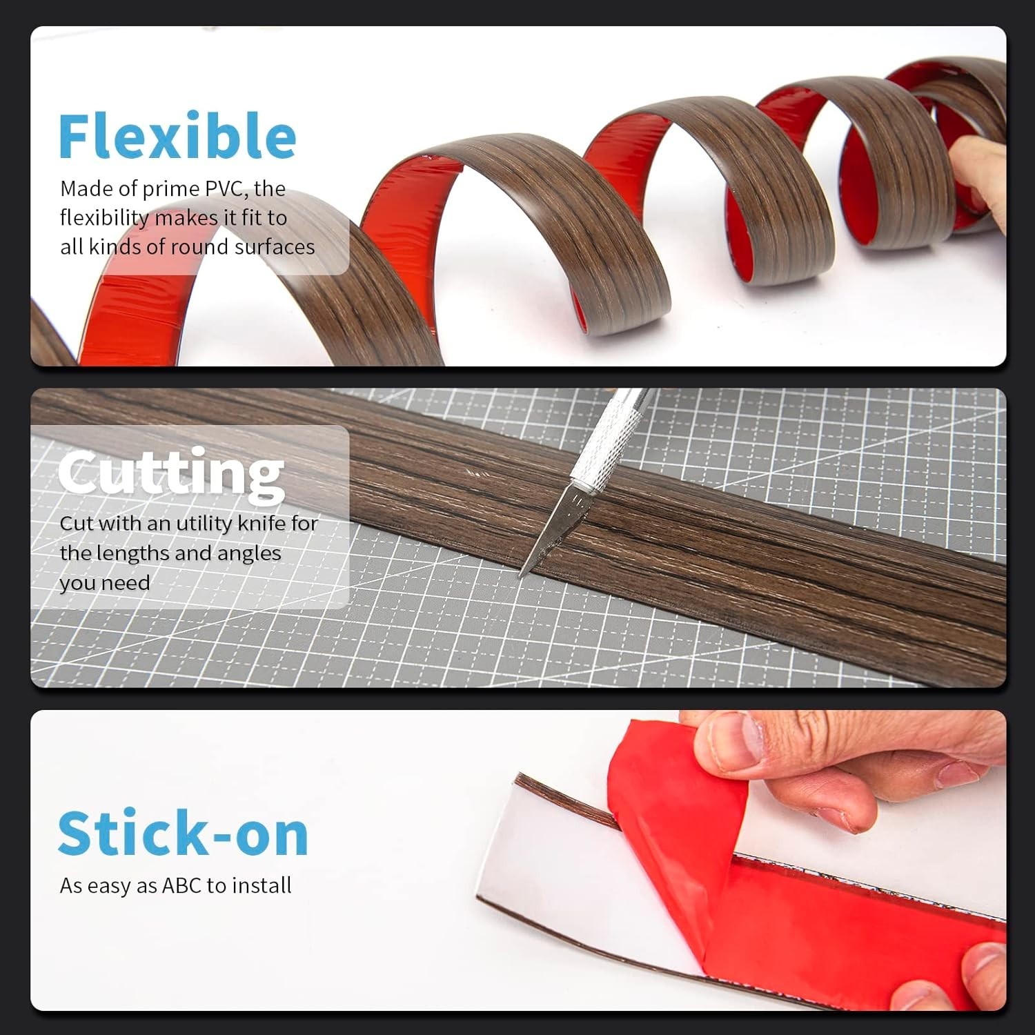 Durable 4FT Self-Adhesive Floor Transition Strip for Carpet and Tiles – Brown