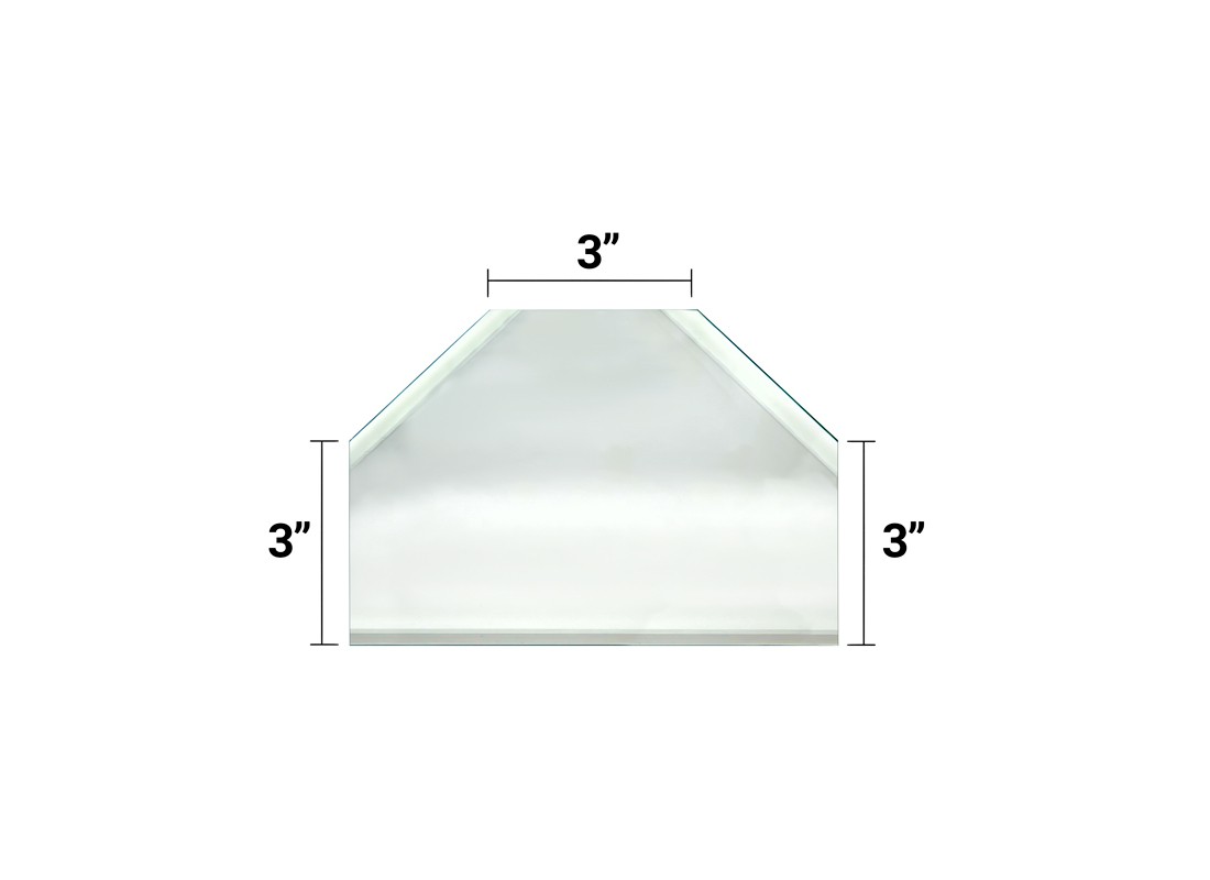 FHC BVM2T3 3″ T-Connect 3 Sides Beveled Clear Glass Mirror