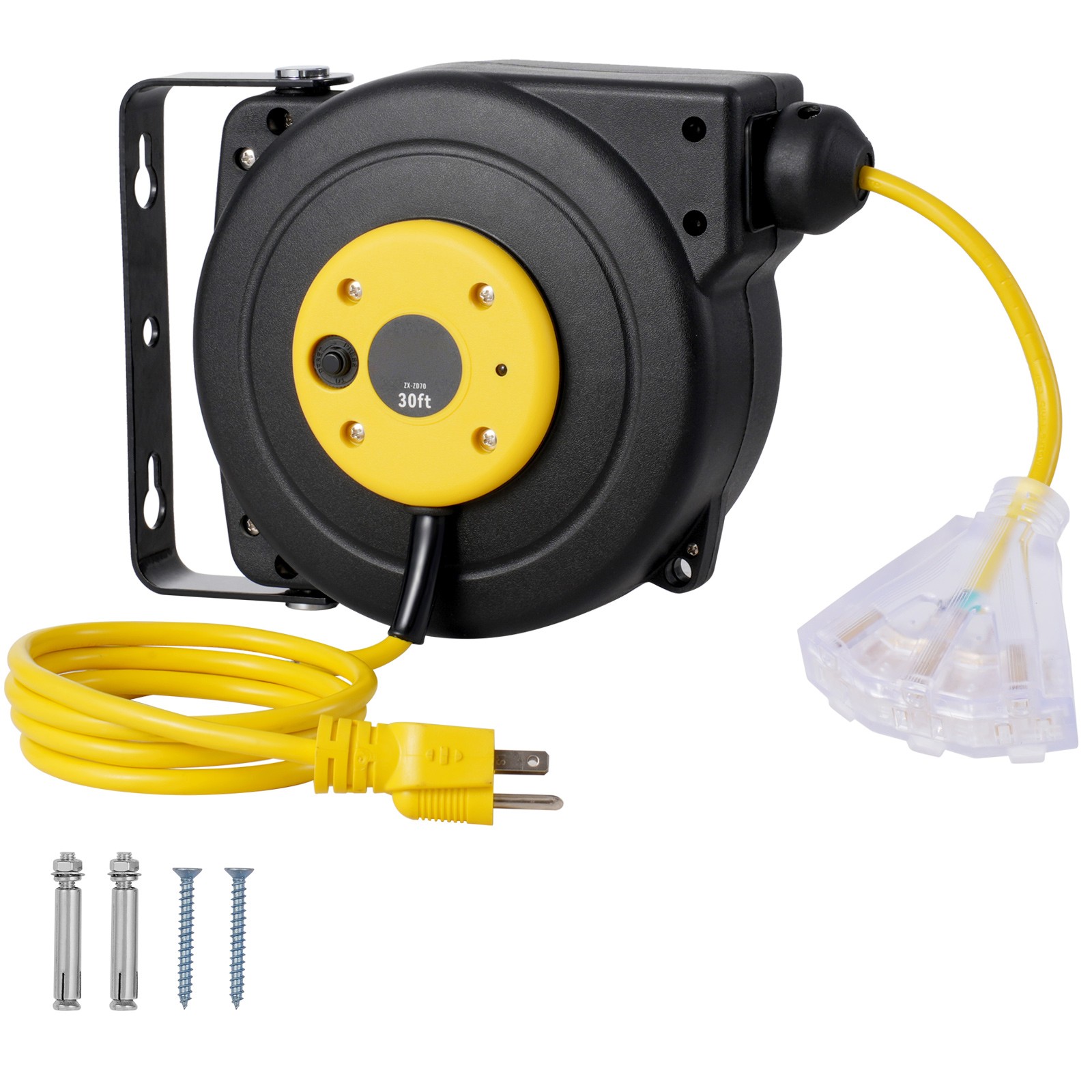 Uimoso Retractable Power Cord Reel with 30FT 16AWG/3C SJTOW Cable