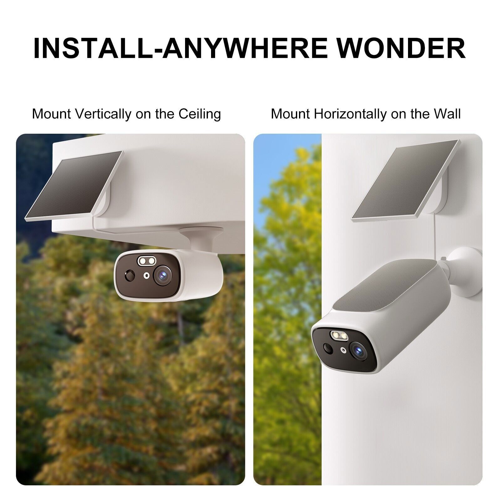 2K Solar Battery Powered Wireless WiFi Outdoor Home Security Camera