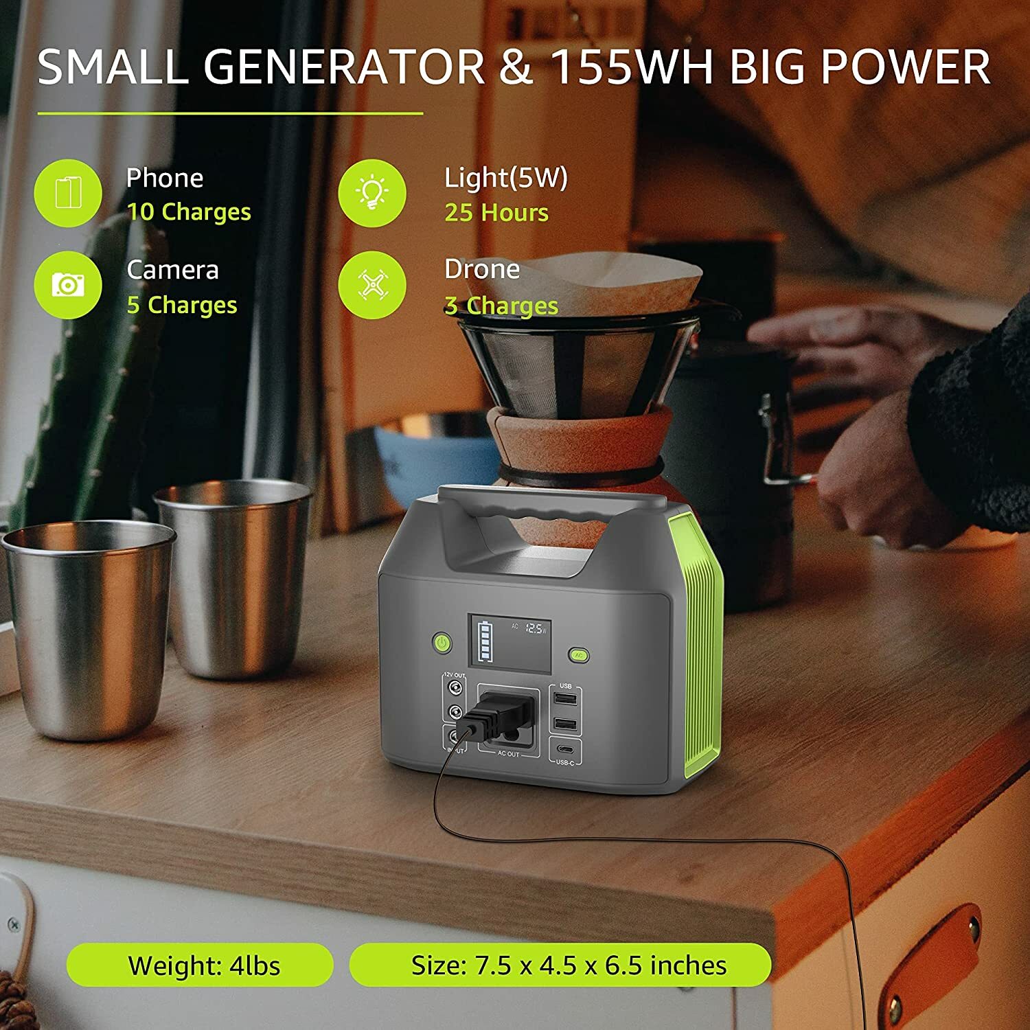 Open Box EnginStar 150W 155Wh Portable Power Station, 110V Power Bank