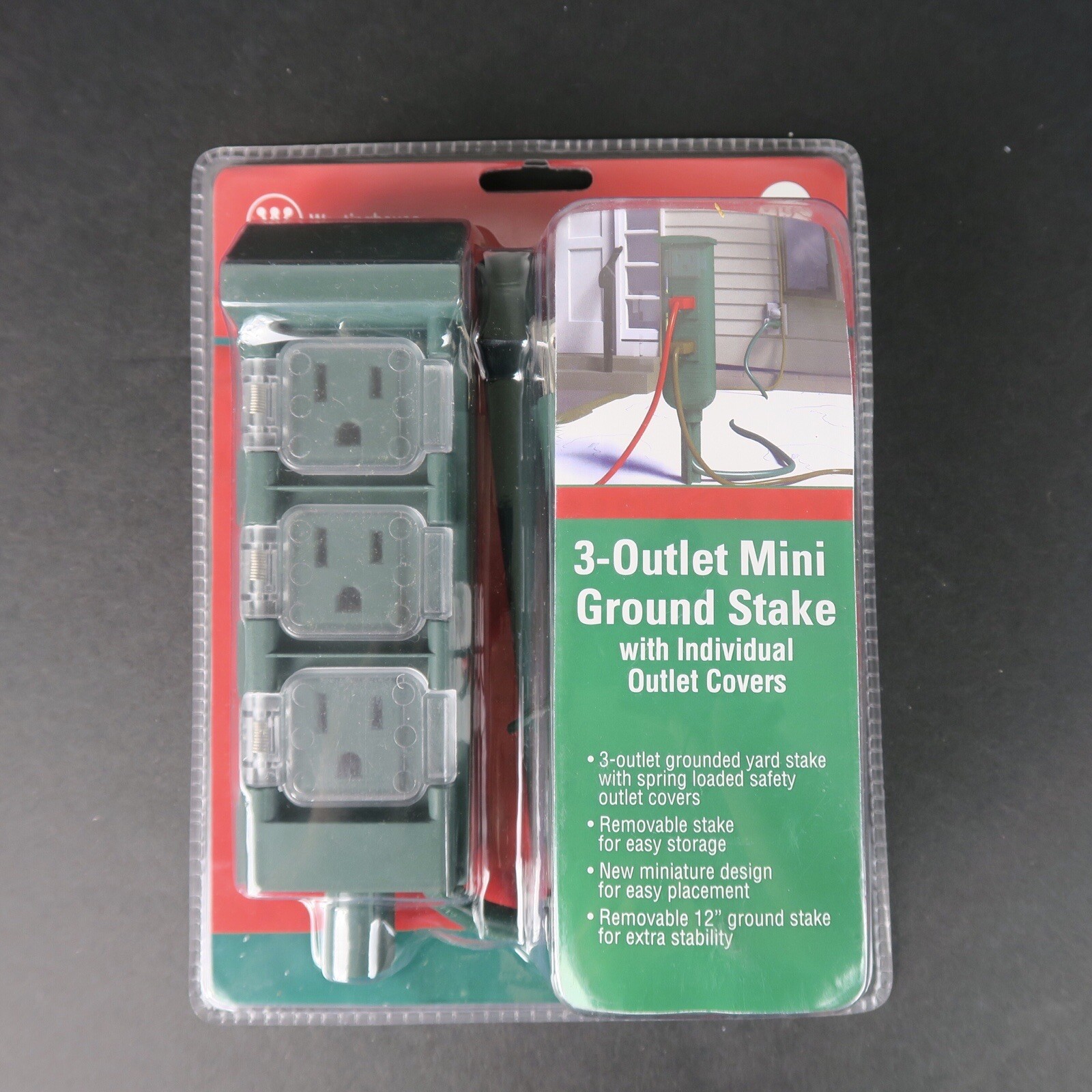 Westinghouse 3-Outlet Mini Ground Stake with Individual Outlet Covers 6′