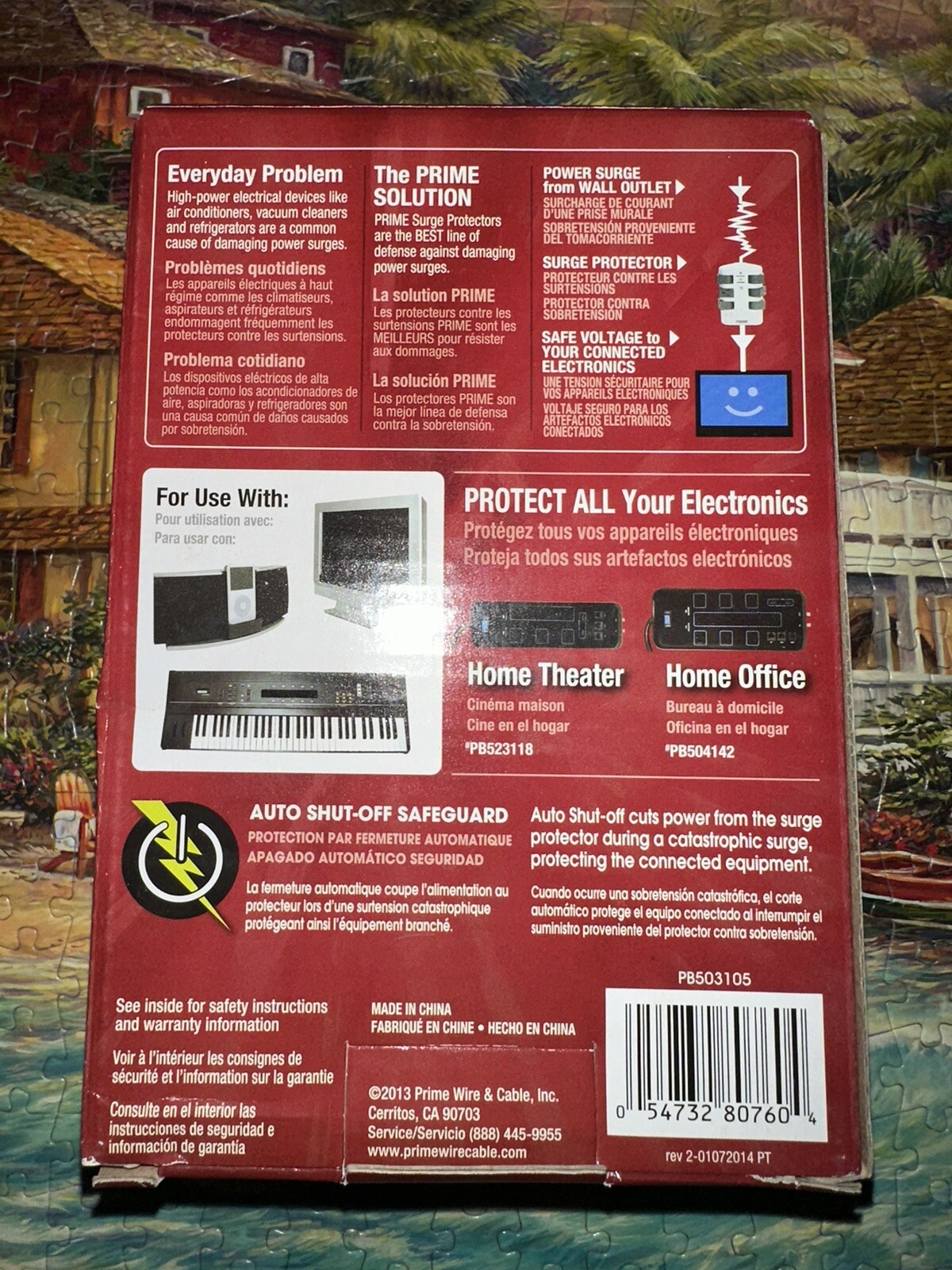 6-Pack Prime PB503105 Rotating 6-Outlets 120V/15A/60Hz/1800W/2160J Surge Protect