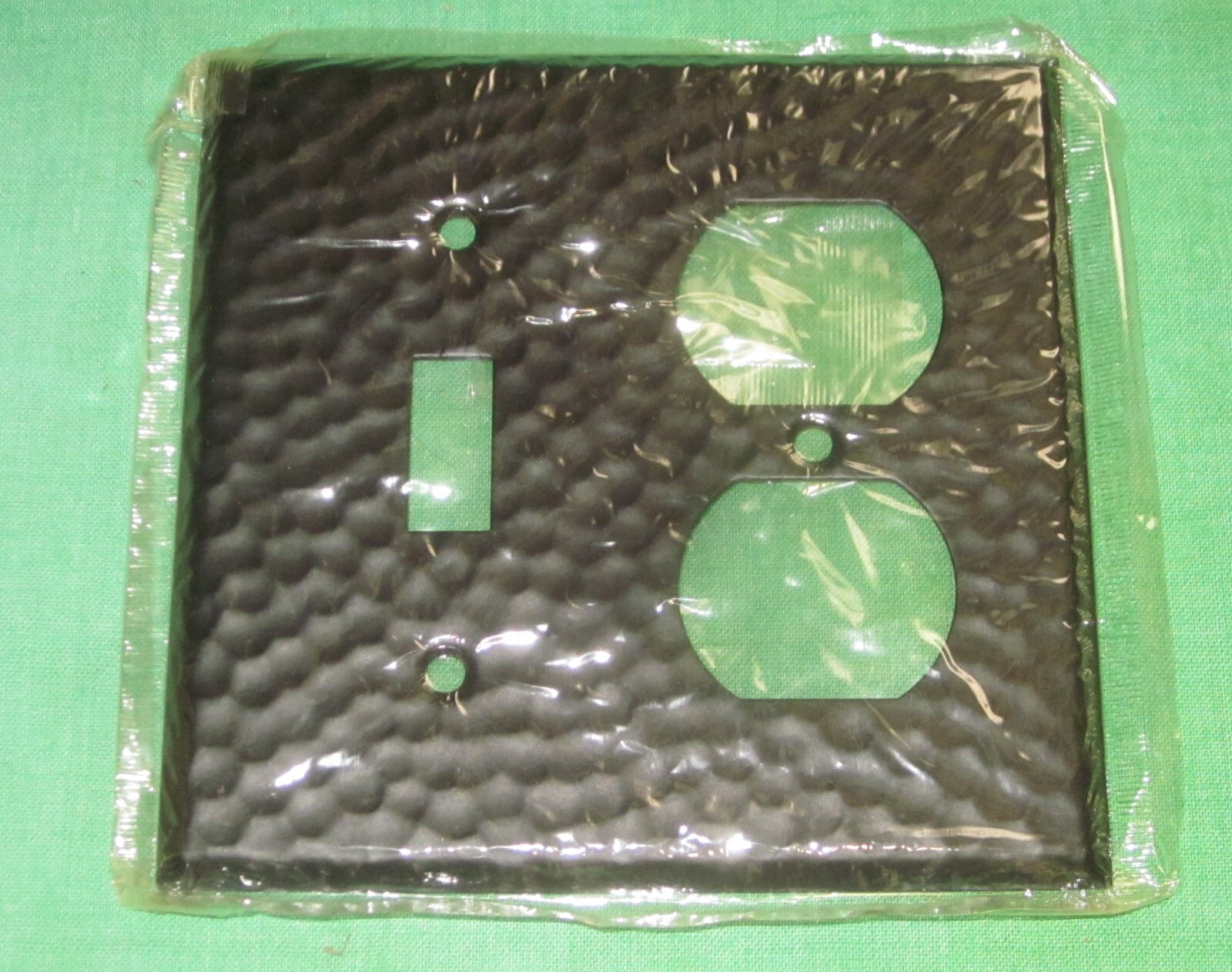 NEW OLD STOCK Vintage 1970’s Black Hammered Metal Switch/ Outlet Cover Plate