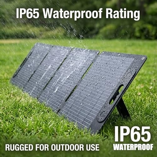Portable Solar Panel 120W for Power Station, Foldable Solar Charger, Dark Gray
