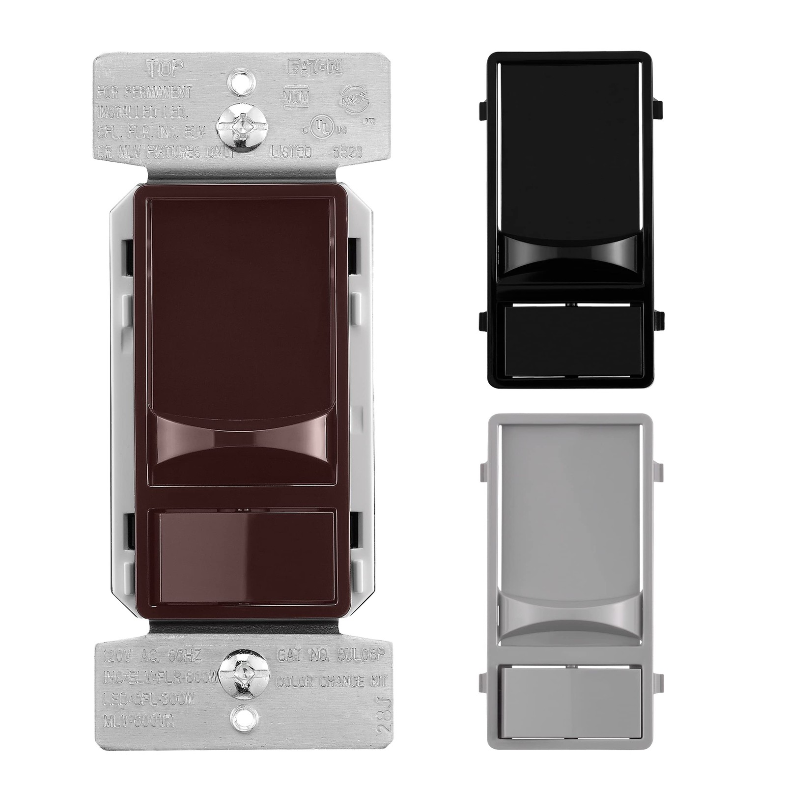 Eaton Universal Slide Dimmer 120V Black/Brown/Gray Sul06P-C7
