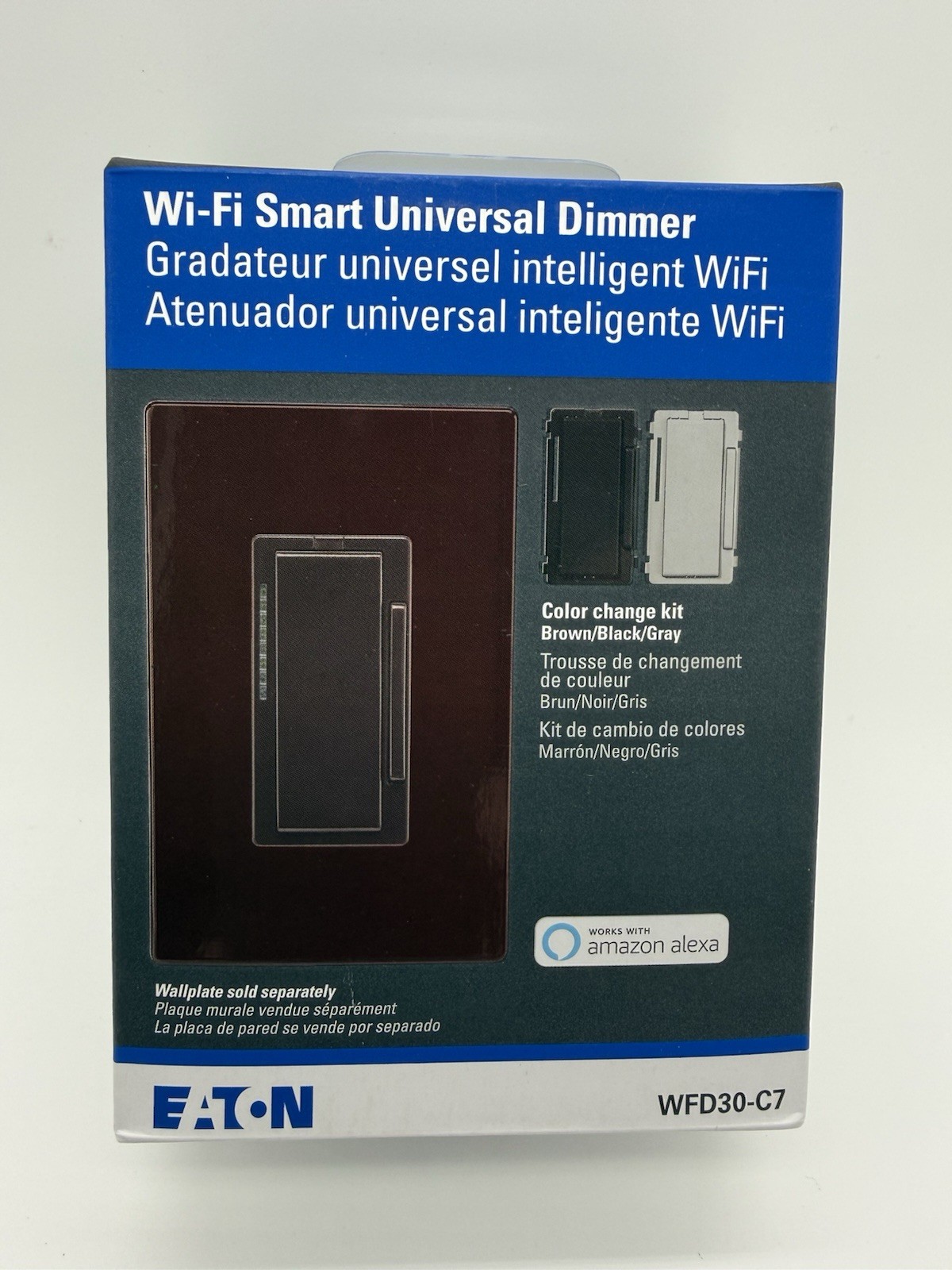 Eaton Wi-Fi Smart Universal Dimmer WFD30-C7 Brown Black Gray – Factory Sealed