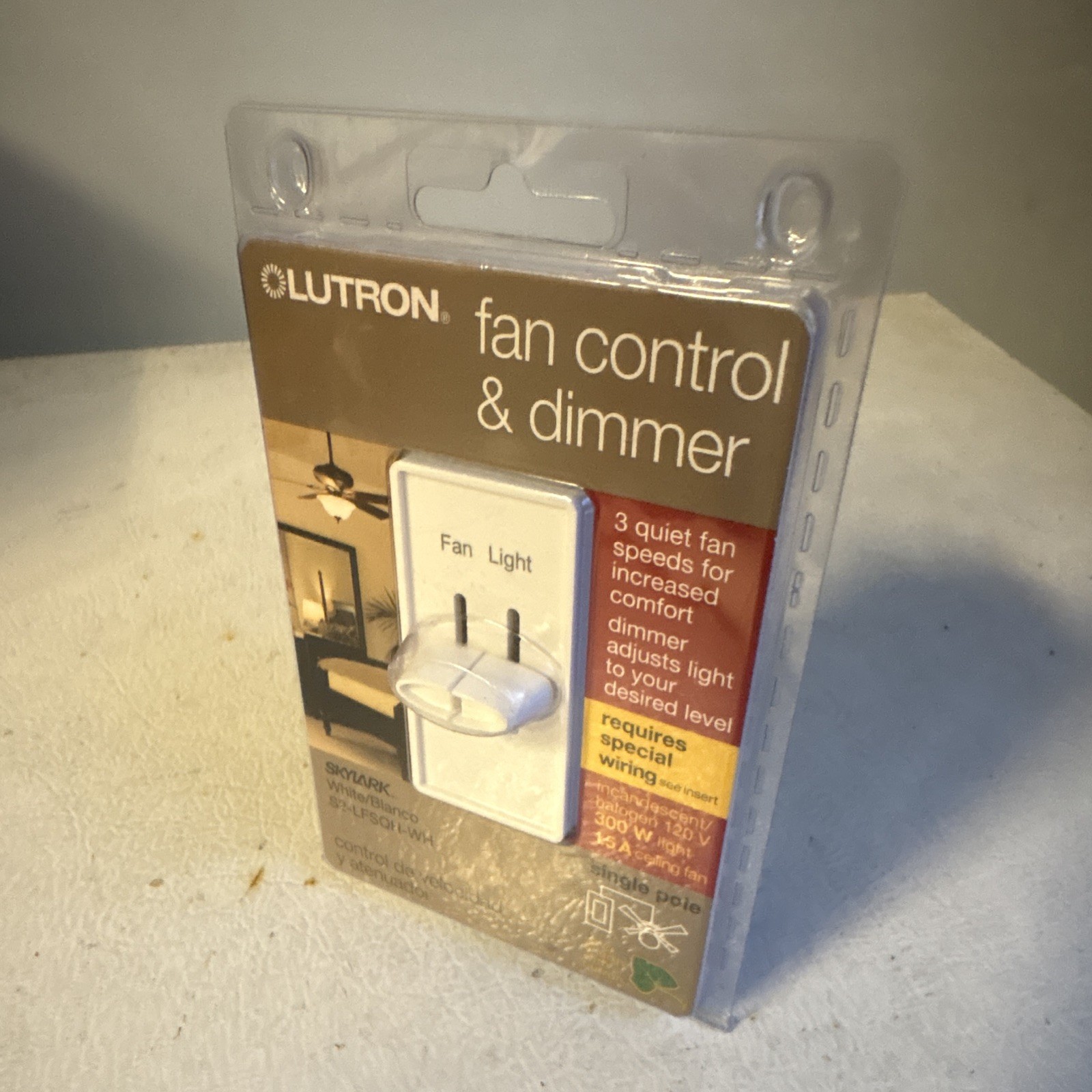 Lutron Skylark 3-Speed Fan Control & Light Dimmer Slide SP 120V 1.5A