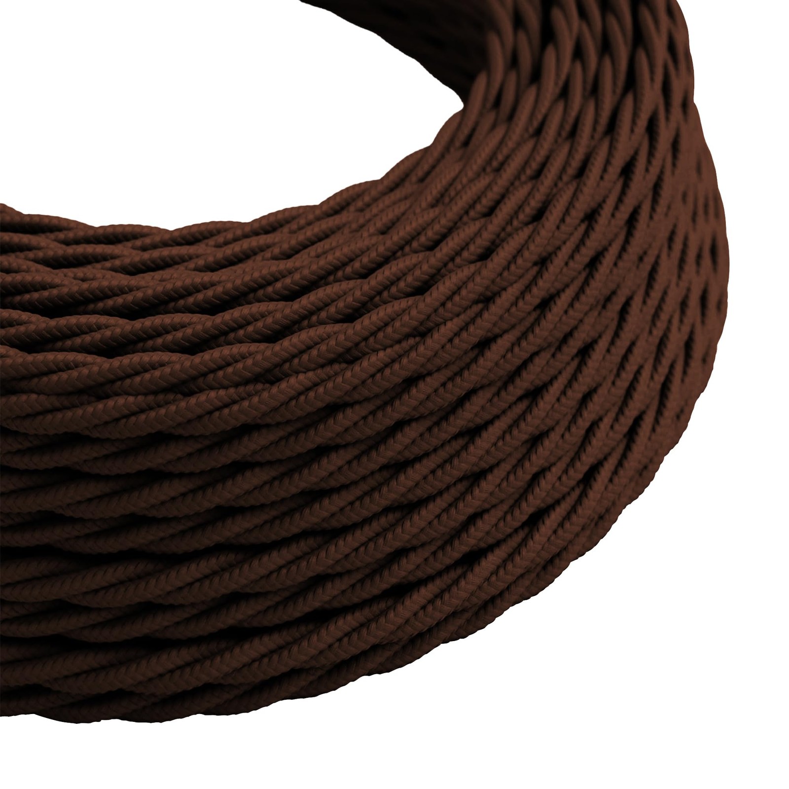 2 Core Twisted Vintage Antique Dark Brown Coloured Braided Fabric Light Cable 10