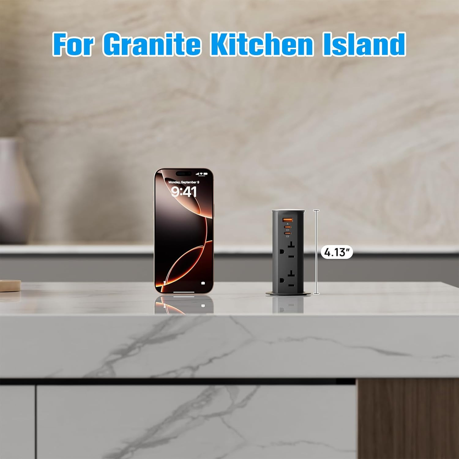 20 Amp 2 Inch Pop up Outlet for Countertop with PD20W USB Ports,Pop up Socket wi