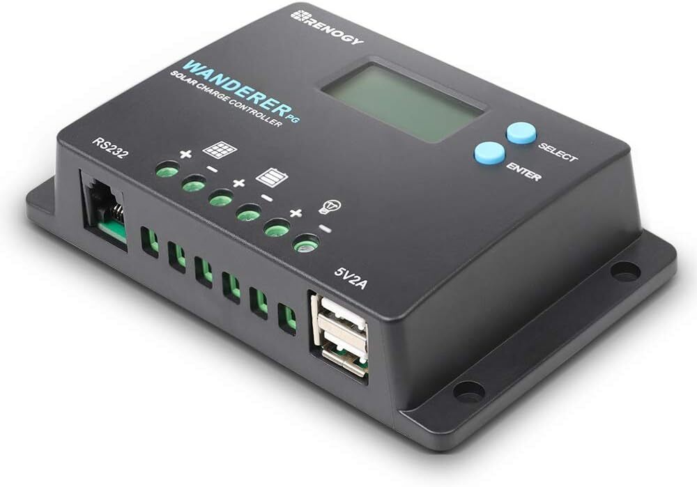 Renogy Wanderer 10A PG PWM Solar Charge Controller Common Positive Ground W/ LCD