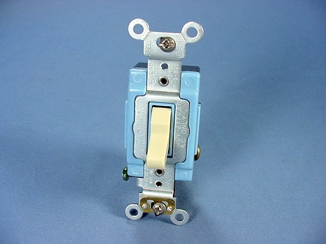 Leviton 1101-2I Ivory Industrial Toggle Wall Light Switch Single Pole 15A Bulk
