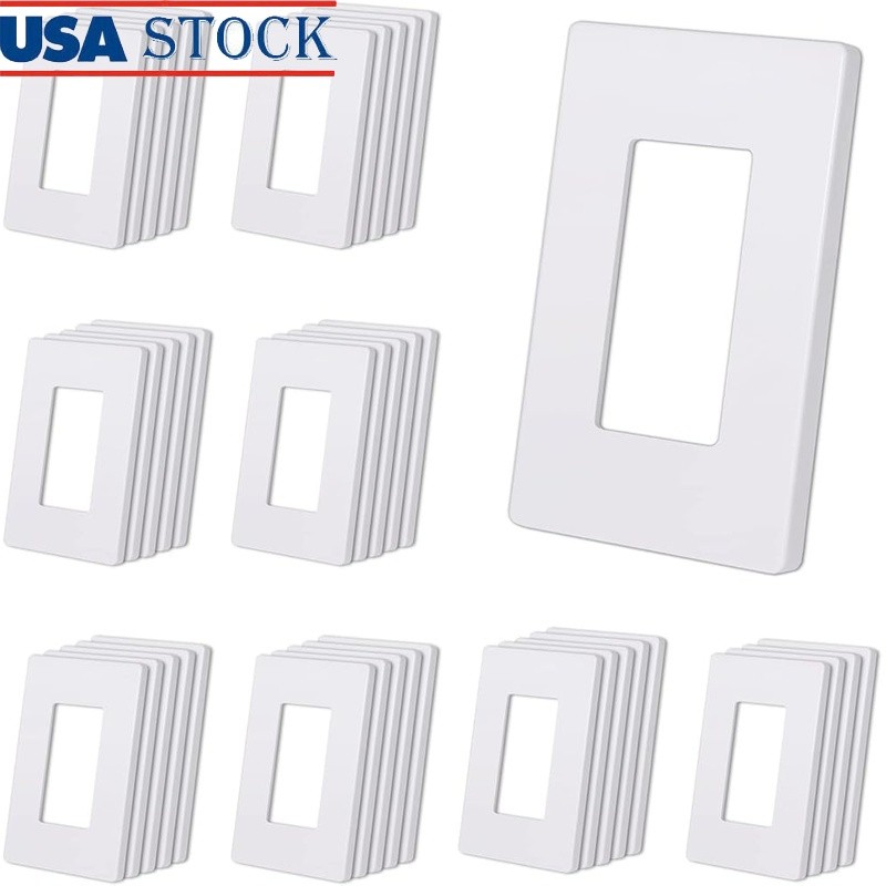 Screwless Wall Plates 40 Pack Decorative Switch Covers Scratch Resistant Durable