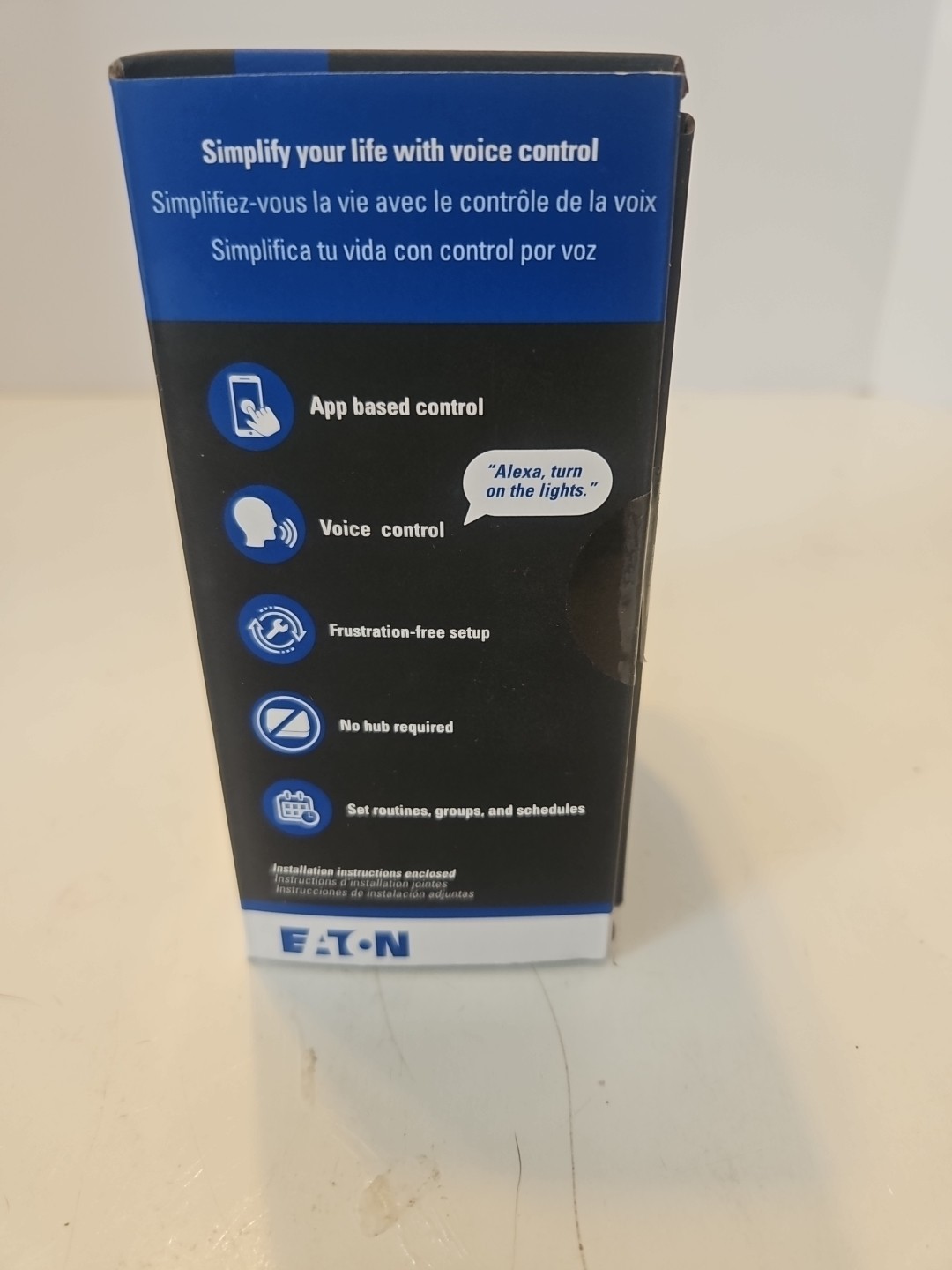 Eaton WFD30-C2 Wi-Fi Smart Dimmer Switch with White/Light Almond/Ivory cover
