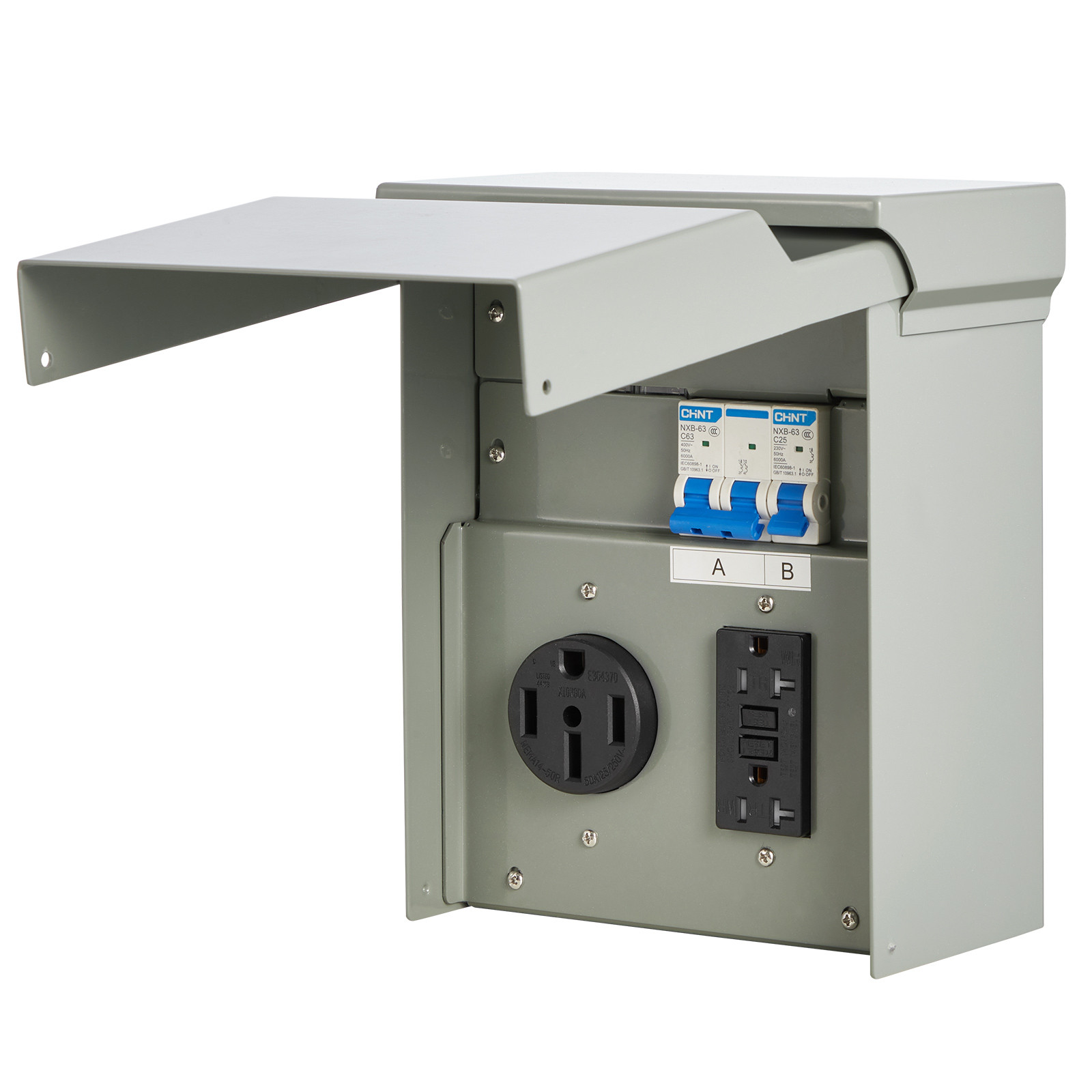 VEVOR Temporary Power Outlet Panel RV Electrical Panel 20 50 Amp RV Outlet Box
