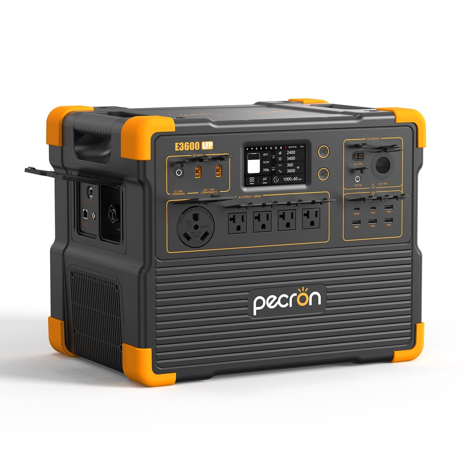 pecron E3600LFP 3072Wh Portable Power Station Expanded to 15.36KWh with Trolley