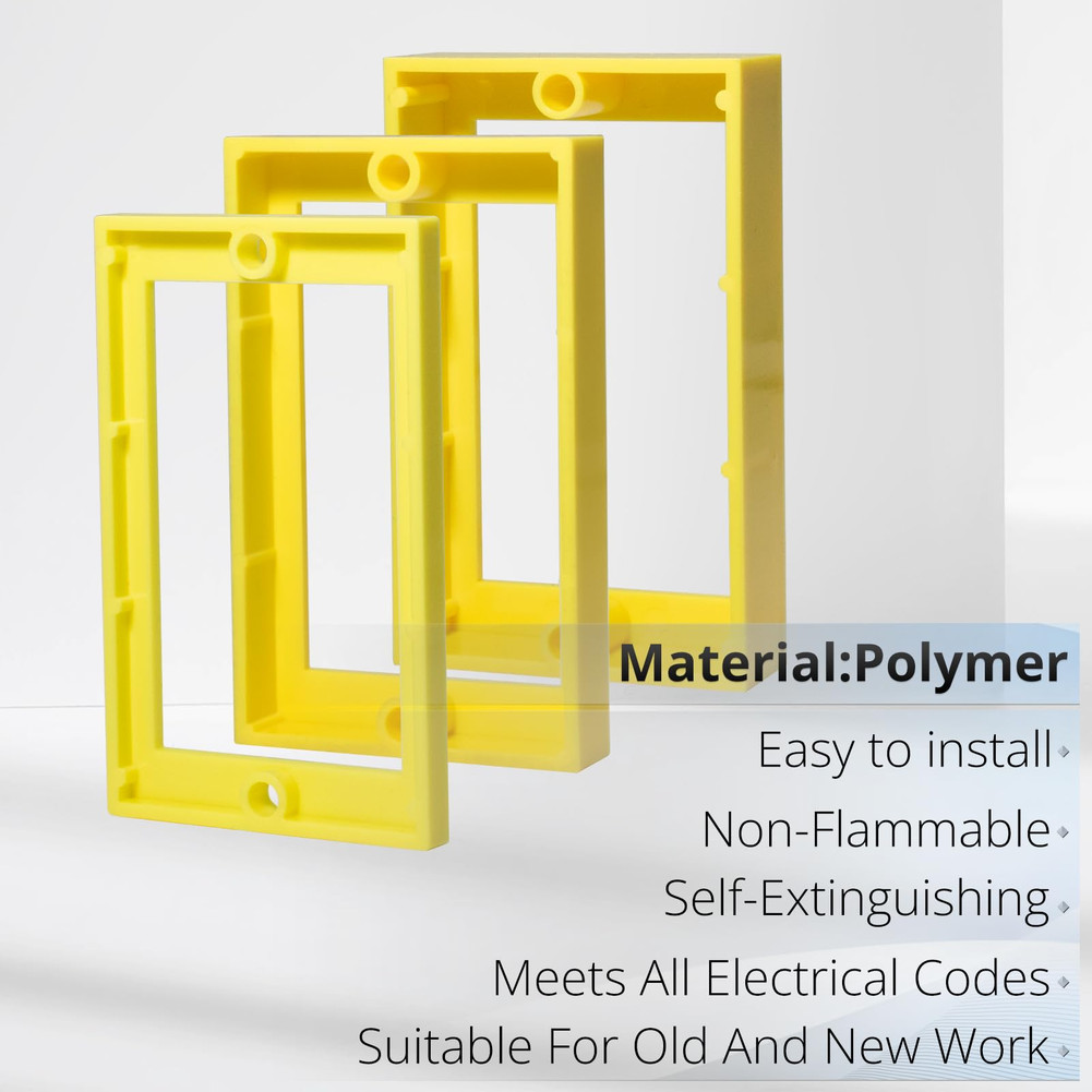 1 Gang Outlet Box Extender 1/4 inch Heat Resistant ABS Plastic Material