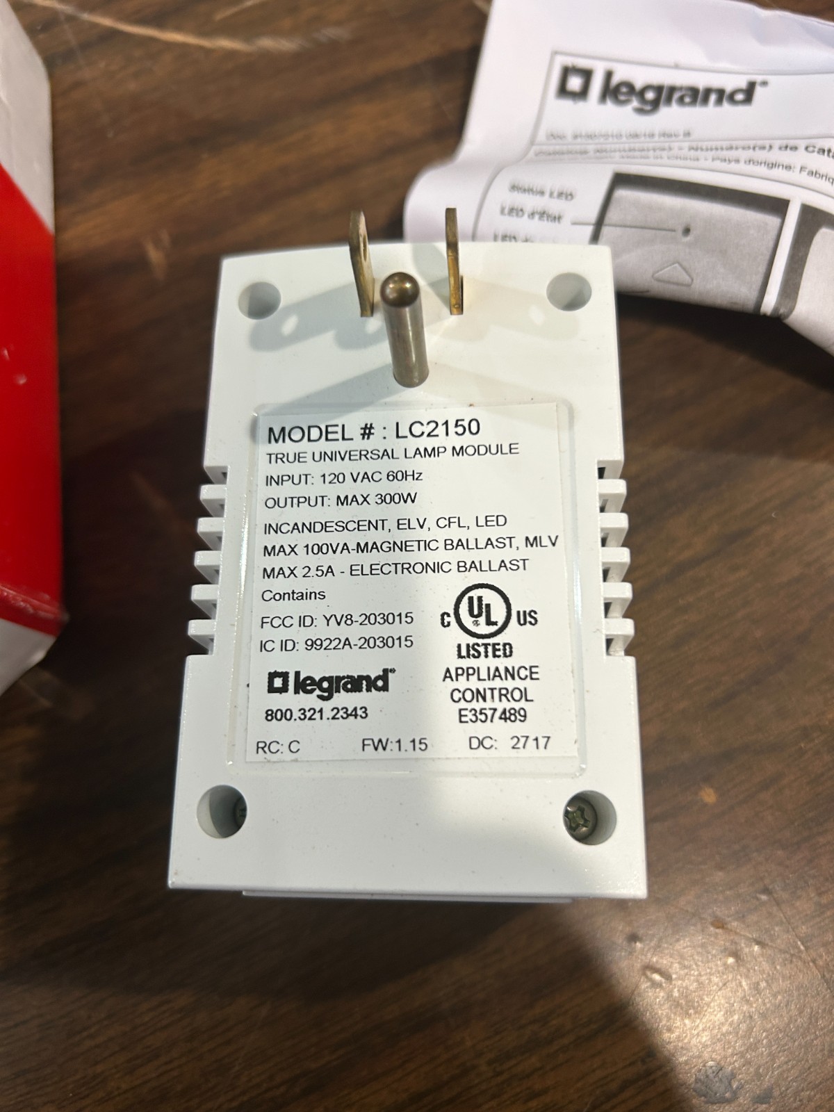 Legrand Radiant RF Dimmer Control White Wall Controls Dimmers LC2150 White