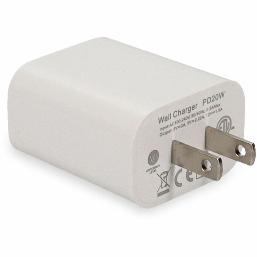 AddOn Wall Plug to USB 3.1 Type (C) 5V 3A White Wall Charger