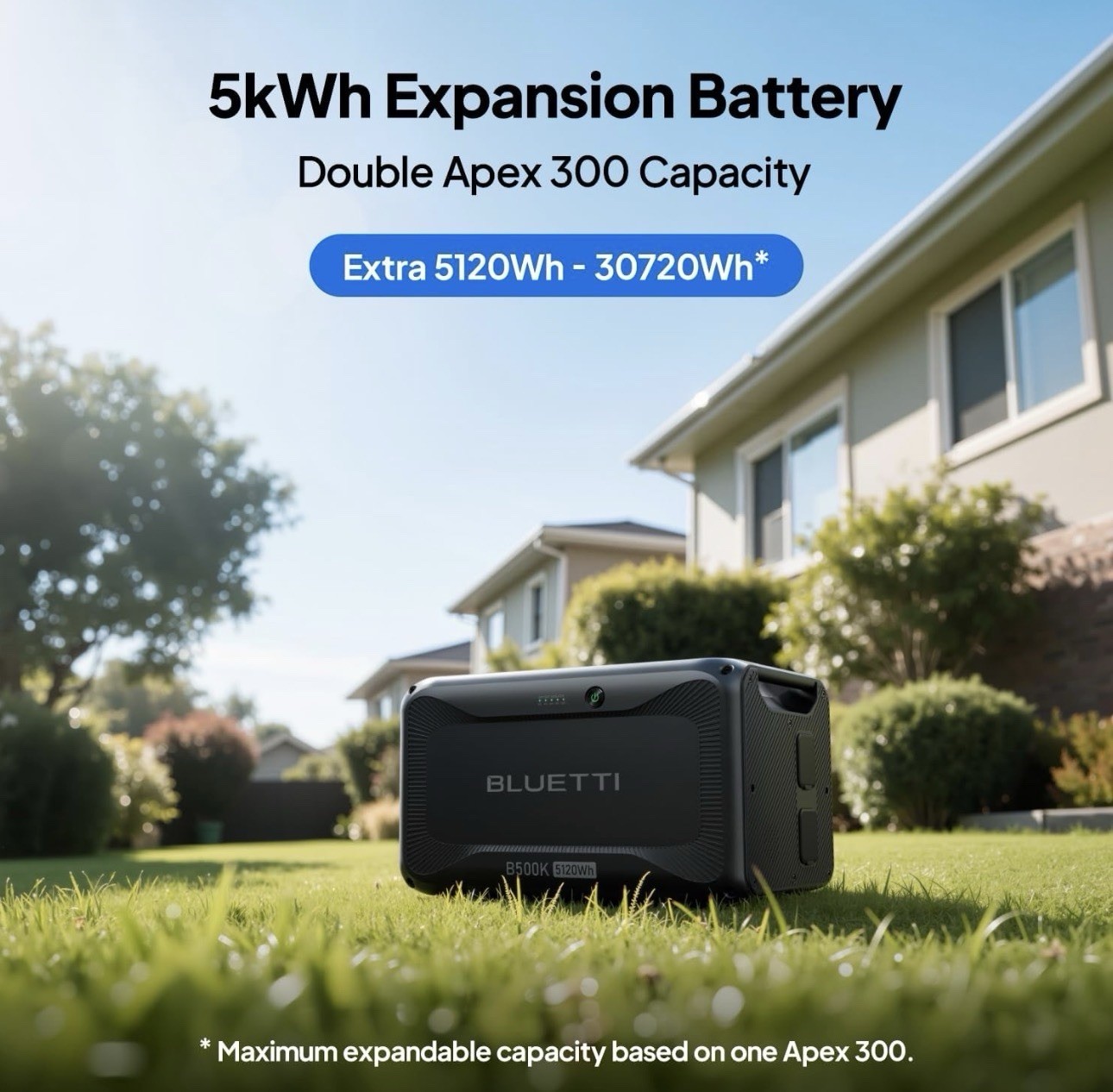 BLUETTI B500K 5120Wh Expansion Battery for AC200L/AC300 Power Station Off-Grid